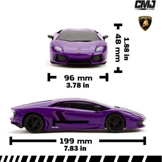 CMJ RC Cars: Lamborghini LP700-4 - Purple - 1:24 Scale, Remote Control Radio Vehicle, 2.4 Ghz, LED Headlights, Indoor-Outdoor Racing Toy, Licensed {3}