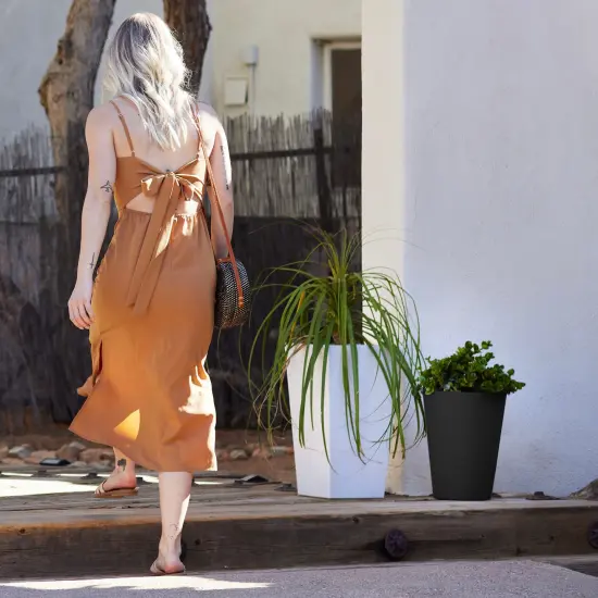 Bloem Tall Finley Tapered Round Planter: 14" - Black - Matte Textured Finish, 100% Recycled Plastic Pot, For Indoor and Outdoor Use, Gardening, 4 Gallon Capacity {6}