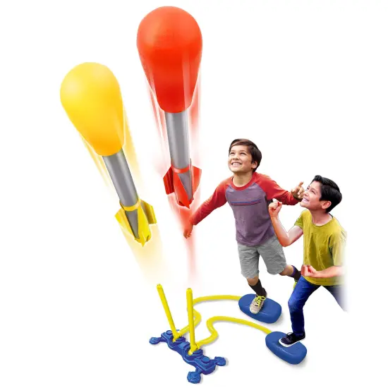 Lanard: Slam Shot Dual Challenge Air Powered Rocket - Outdoor Flying Toy, 4 Foam Rockets, Launcher & Stomp Pad, Soars Up To 75 Feet, Play, Kids Age 6+ {6}