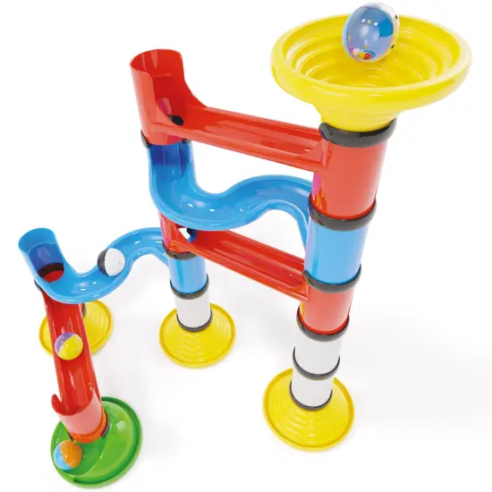 Quercetti: Migoga Junior - Marble Run &ndash; 31pc Stacking & Track Building Toy, Large Colorful Pieces & Rattle Balls, Interactive Play, Toddler-Kids 18mo+ {6}
