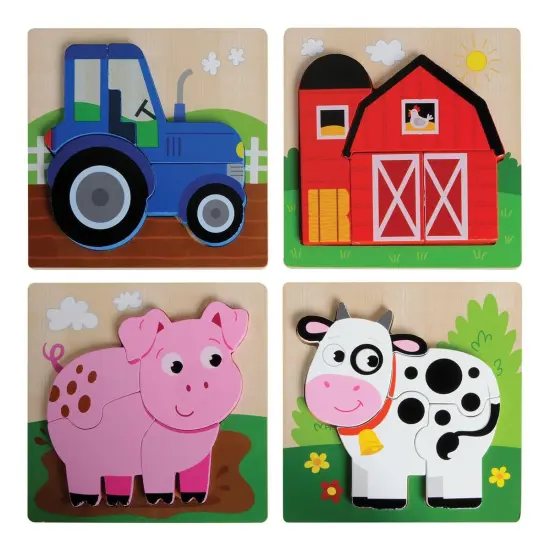 Master Pieces Puzzles Chunky Wooden Puzzles &ndash; Set of 12 (6" x 6") {4}