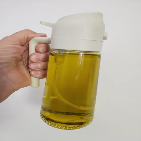 2 in 1 oil dispenser and oil sprayer for Cooking Bottle for Kitchen Air Fryer, Salad Olive Oil Sprayer Green {4}