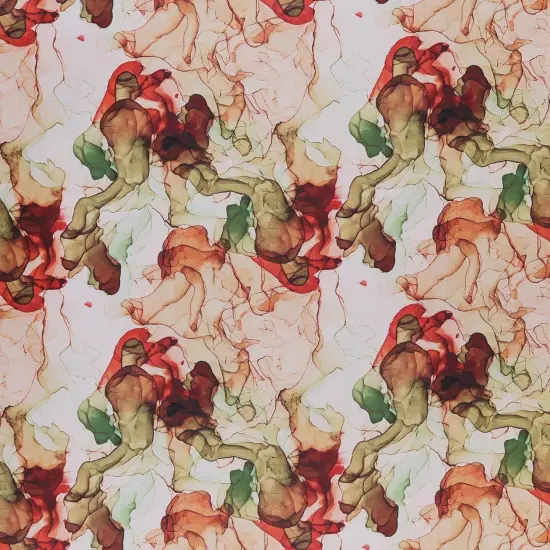 Mook Fabrics Smoke Print Cotton Fabric [108 in. Wide] - By The Yard Green/Red {3}