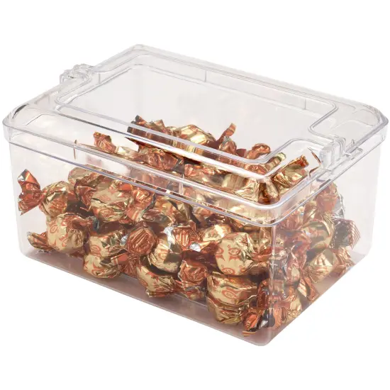 Pioneer Plastics 079C Clear Rectangular Plastic Container, 7.4375" W x 5.3125" D x 3.75" H {4}