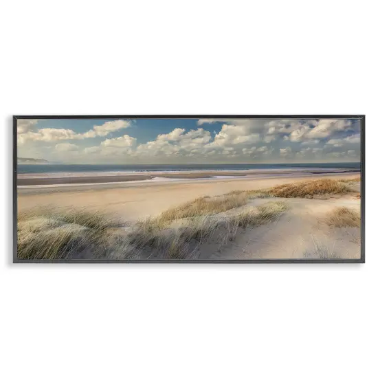Stupell Industries Rolling Clouds Beach Scenery Framed Giclee Design by Mike Calascibetta {1}