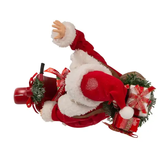 Kurt Adler 10-Inch Fabrich&eacute; Santa on Scooter {5}