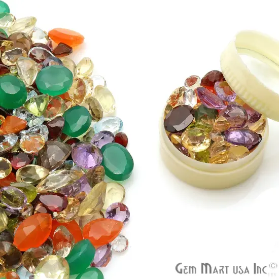 Mix Gemstone, 100% Natural Faceted Loose Gems, Wholesale Gemstones, 4-8mm, 50 Carats {2}