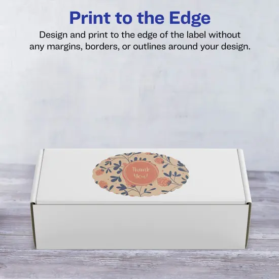 Avery Kraft Brown Oval Scalloped Labels with Sure Feed, 2" x 3" {3}