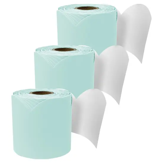 Rolled Scalloped Bulletin Board Border, Sea Glass Green, 65 Feet, Pack of 3 {1}