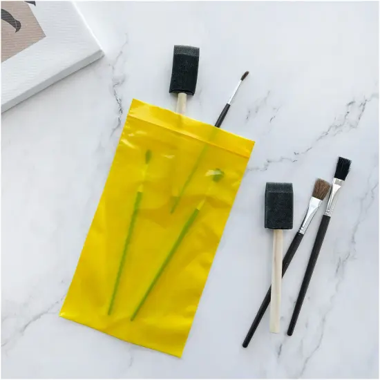 Plymor 5" x 8", Yellow 2 Mil Zipper Reclosable Plastic Bags {4}