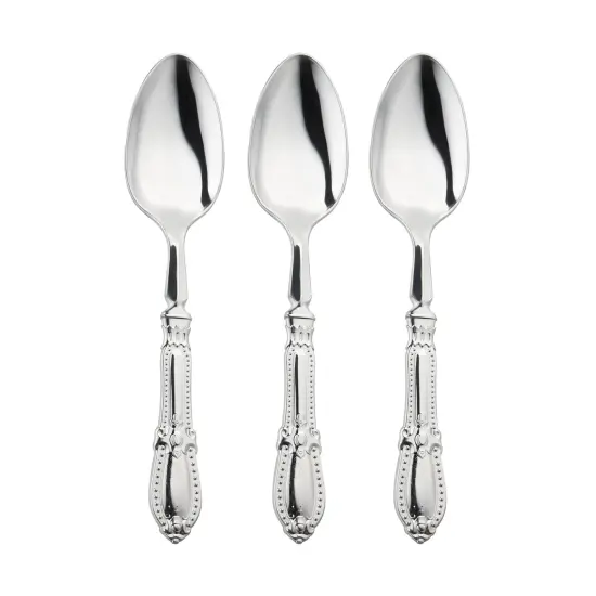 Silver Baroque Disposable Plastic Dinner Spoons (240 Spoons) {2}