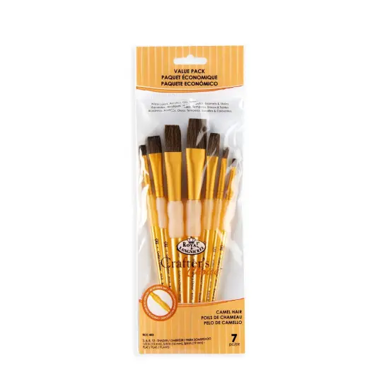 RCC 403 | Crafter's Choice&trade; 7pc Synthetic Camel Hair Variety Brush Set {1}