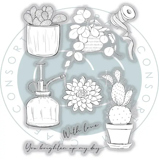 Craft Consortium Clear Stamps-Cactus, Botany Boutique {6}