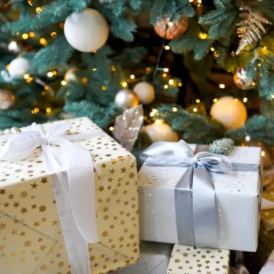 2 Inch Double Face Satin Ribbon Grey, 50Yards Craft Fabric Ribbon for Gift Wrapping, Floral Bouquets, Wedding Decoration {5}