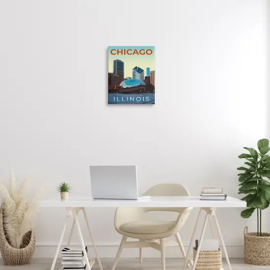 Stupell Industries Chicago Bean Landmark Canvas Design by Victoria Barnes {2}