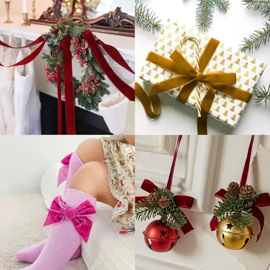 Black Velvet Ribbon 7/8 Inch Velvet Ribbon for Gift Wrapping Weddings Hair Bow Ribbons Headbands Bouquets-25 Yards {3}