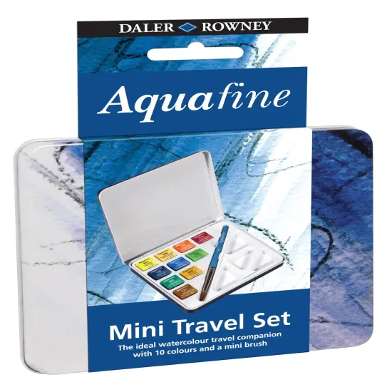 Daler-Rowney Aquafine Watercolor Paint Half Pan Travel Set-10/Pkg {2}