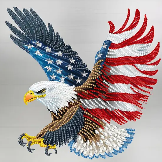 5D Special Shape Diamond Art Kits for Beginners, Eagle Diamond Painting Kits for Adults, Animal Crystal Rhinestones Diamond Painting for Home Wall Decoration Gift 12x12inch {1}