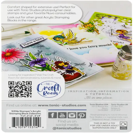 Tonic Studios Acrylic Stamping Blocks-1"x1"; 2"x2"; 3"x4" {3}