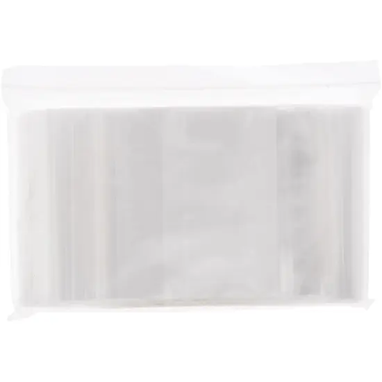 Plymor 4" x 5" (Pack of 100), 2 Mil White-Block Zipper Reclosable Plastic Bags {4}