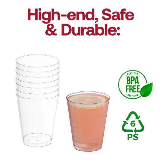 Crystal Clear Round Plastic Disposable Party Cups - 8 oz. (500 Cups) {4}