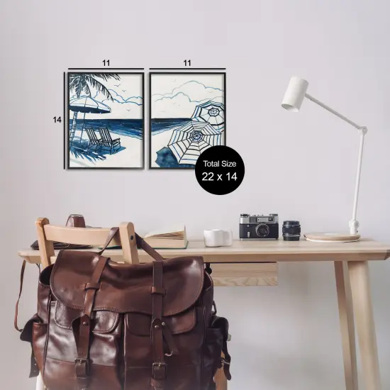 Stupell Industries Tropical Ocean Views 2pc Framed Giclee Set Design by Carol Robinson {3}