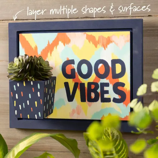 Plaid Wood Unfinished Square Planter, 3" x 3" x 3" Wooden Surface Perfect for DIY Arts and Crafts Projects {3}