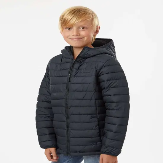Columbia&reg; Youth Powder Lite Hooded Jacket Black {4}