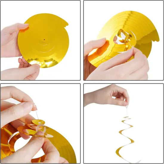 Colorful Ceiling Swirl Foil Decorations Hanging Plastic Streamer Themed Swirl Party Decoration for Wedding Thanksgiving Day Graduation Celebration, Pack of 28 {3}