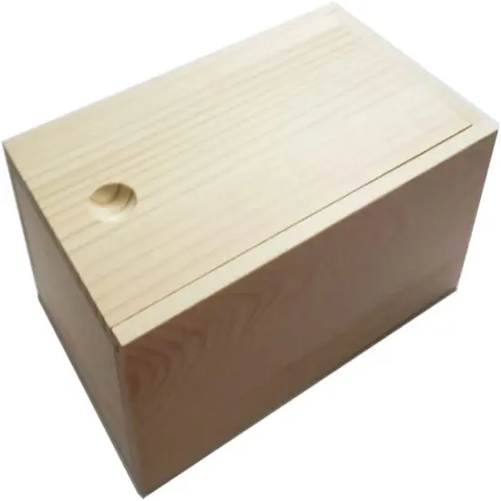 Wooden Unfinished Storage Box with Slide Top {4}