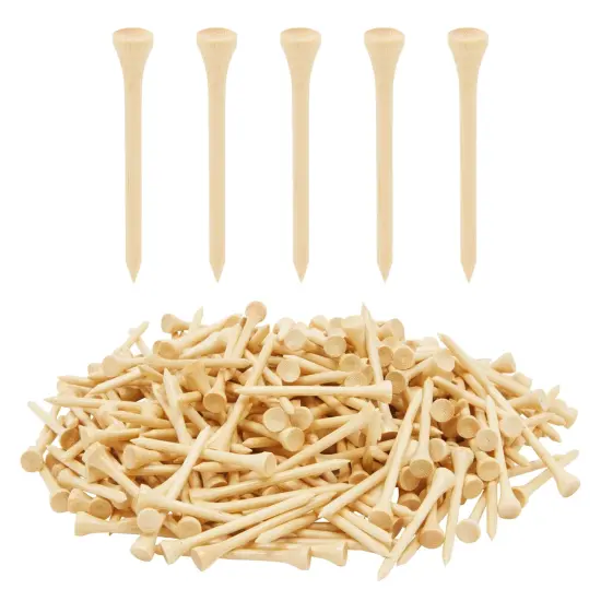 300 Pack Bamboo Golf Tees in Bulk (2 3/4 inch, Natural Wood Color) Brown {1}