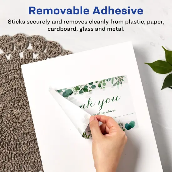 Avery Matte White Removable Rectangle Labels with Sure Feed Technology, Print-to-the-Edge, 4.75" x 7.75" {2}