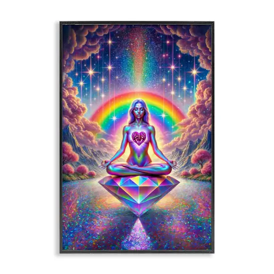 Stupell Industries Spiritual Enlightenment Meditation Framed Giclee Design by Spirit of the Rainbow {1}