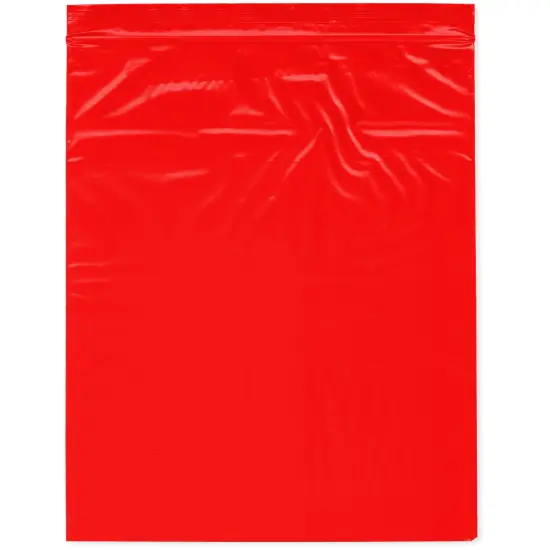 Plymor 10" x 12", Red 2 Mil Zipper Reclosable Plastic Bags {1}
