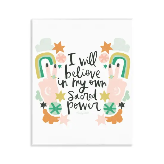 Stupell Industries Empowering Sacred Power Sentiment Wall Plaque Design by Mandy Ford Art + Illustration {1}