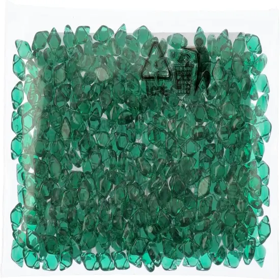 Matubo 2-Hole Czech Glass Transparent Gemduo Beads, 50g Emerald {2}