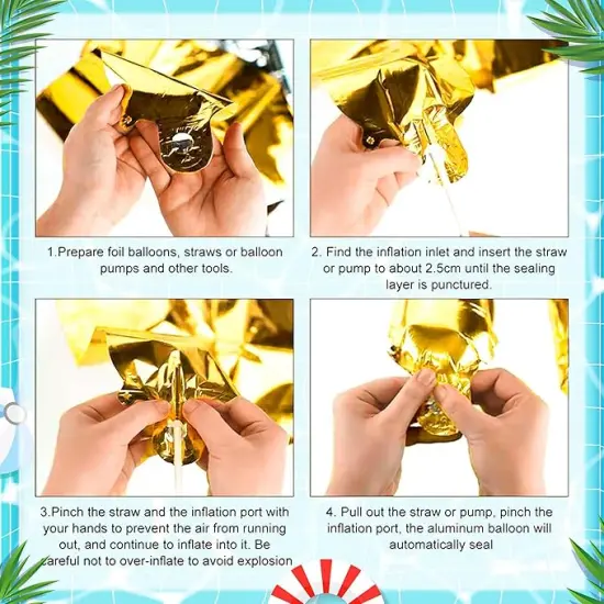 Summer Pool Beach Party Decoration, Pool Party Birthday Bash Party Decorations Tropical Balloons Banner for Kids Swimming Water Luau Tropical Hawaii Party Decoration Supplies {4}