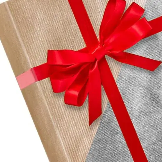 24''x 833 ' Gold / Silver Kraft Top Reversible Christmas Wrapping Papers {3}