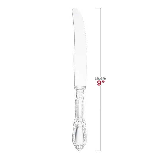 Clear Baroque Disposable Plastic Dinner Knives (480 Knives) {3}