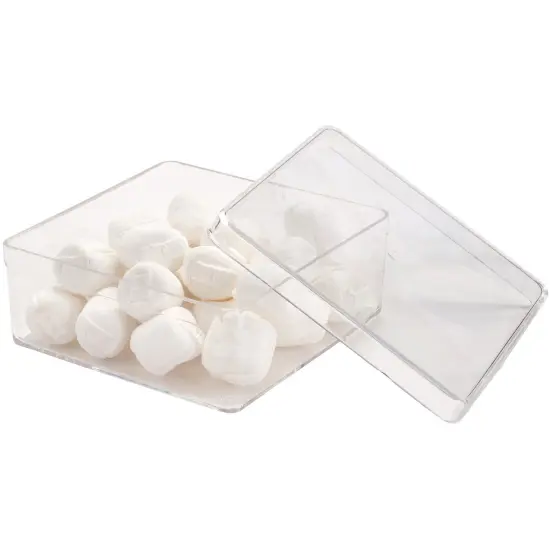 Pioneer Plastics 006C Clear Extra Small Square Plastic Container, 2.875" W x 2.875" D x 1.0625" H {5}