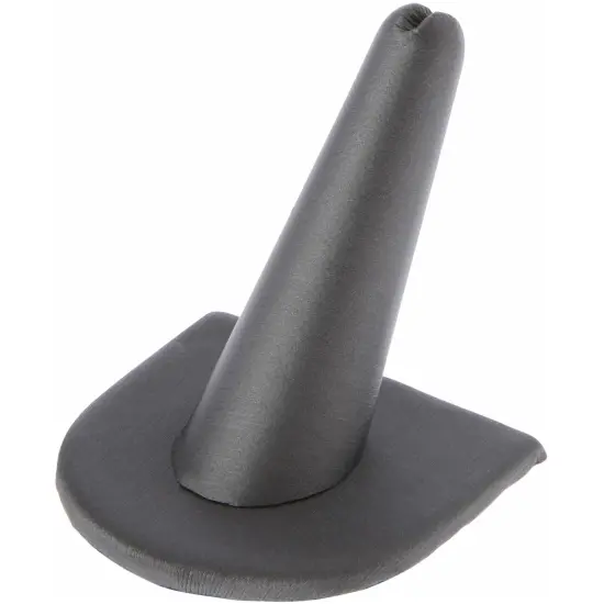 Plymor Gray Faux Leather Ring Finger Display, Single on U-Shaped Base, 2" W x 2" D x 2" H {1}