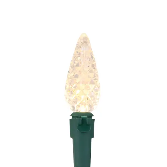 Northlight LED Faceted C6 Christmas Lights - Warm White - 23' Green Wire - 70ct {5}