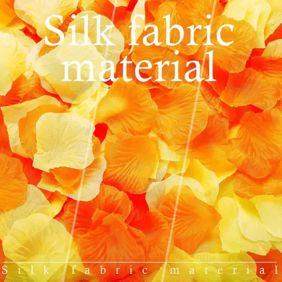 2000 Pcs Orange Yellow Rose Petal for Wedding Decorations Fake Silk Rose Flower Petals Artificial Rose Petals {2}