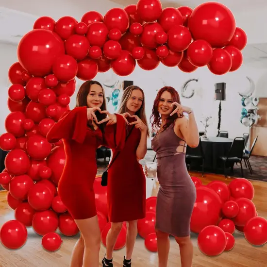 Red Balloon Arch Kit, Thickened 100Pcs Red Balloons Different Sizes 18/12/5 Inch for Birthday Party Graduation Bachelorette {3}