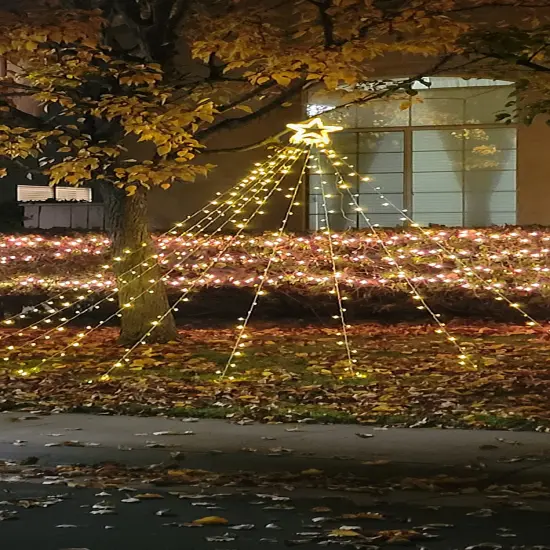 350LED Christmas String Lights with 12" Star Tree Topper &ndash; 8 Lighting Modes, Warm White, Waterproof Outdoor/Indoor Decoration for Christmas, New Year, Yard, Garden, Home {4}