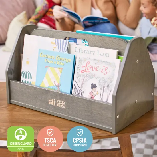 Double-Sided Book Caddy with Countdown Timer, Portable Library Grey Wash {6}