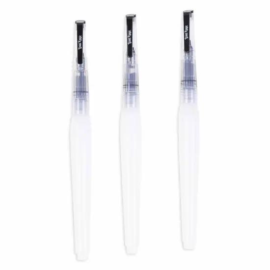 Brea Reese: Brush Set: Water - 3pc -Built-in Water Reservoir, Nylon-Bristles, Storage Pouch, Perfect for Watercolor Paint Projects, Adult Art Supplies {4}