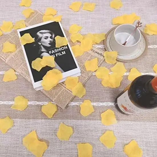 Pound Yellow Rose Petals,2500 Pcs Fake Yellow Flower Pedals for Weddings,Silk Flower Petals Yellow Silk Rose Petals {5}