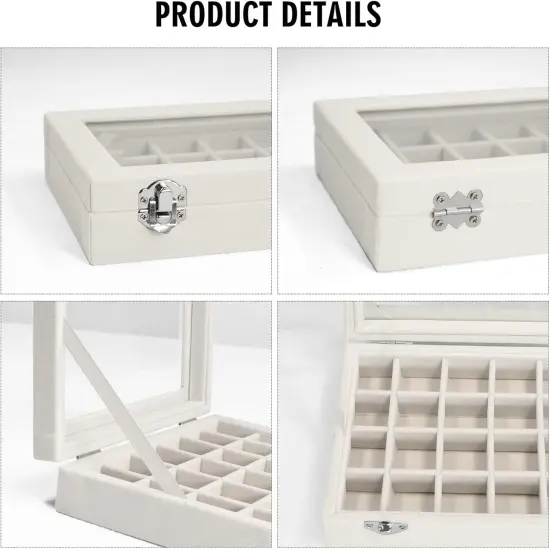Jewelry Box 24 Grid Jewelry Storage Ring Display {4}