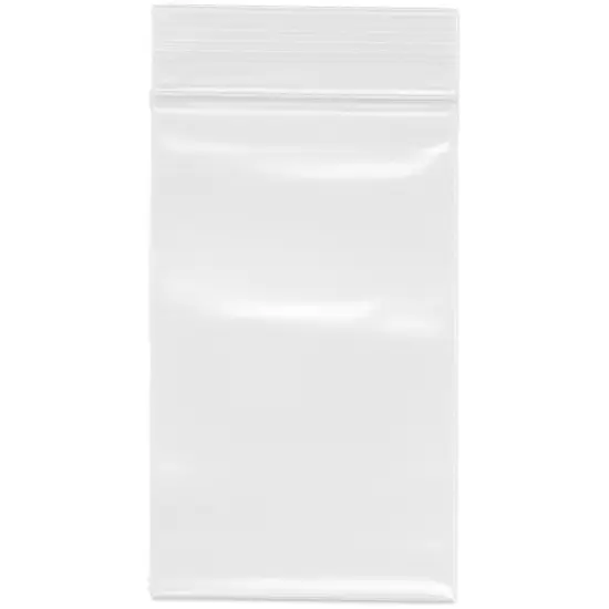 Plymor 2.5" x 4", 4 Mil Heavy Duty Zipper Reclosable Plastic Bags {1}
